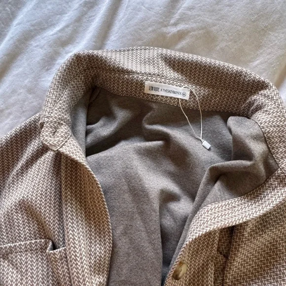 12th Tribe Livingston Taupe Geo Button Down Shirt and Flared Pants Set - Picture 7 of 8